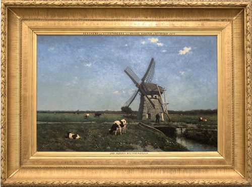Dutch:  Landschap met molen bij Schiedam Landscape with Windmill near Schiedam — Barbizon