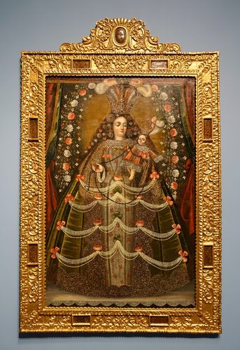 Our Lady of the Rosary of Pomata, artist unknown, Cuzco, Peru, late 17th or 18th century, oil on canvas - Blanton Museum of Art - Austin, Texas - DSC08114 — Cusco