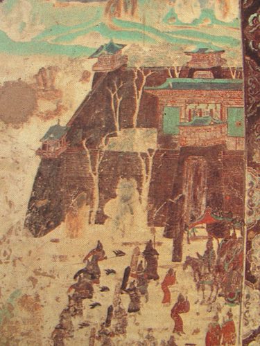 Tang Mural of Zhang Yichao's departure — Dunhuang