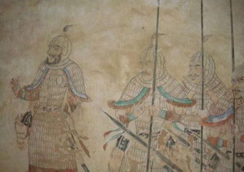 Tang soldiers - Dunhuang mural — Dunhuang