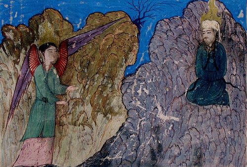 Hafiz-i Abru - "Muhammad's Call to Prophecy and the First Revelation", Folio from a Majma' al-Tavarikh (Compendium of Histories) - c. 1425 — Herat