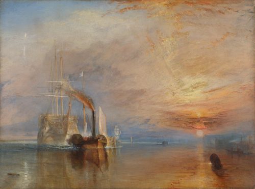 The Fighting Temeraire tugged to her last berth to be broken up, 1838 — London
