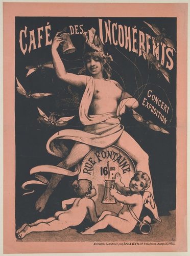 CAFE DES INCOHERENTS CONCERT EXPOSITION RUE FONTAINE 16 BIS. AFF72 — Montmartre