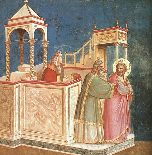 Cycle of the Life of Joachim: Expulsion of Joachim from the Temple
Alternative title(s): 1. Rejection of Joachim's Sacrifice — Padua