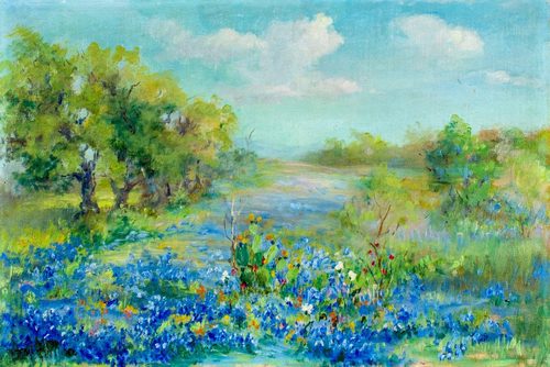 TITLE: Bluebonnets Landscape MEDIUM: oil on canvas — Provincetown