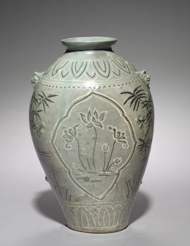 Vase with Inlaid Lotus, Plum, and Bamboo Design — Seoul