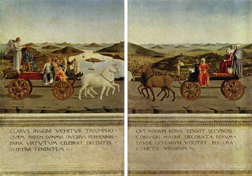 The Triumphs of Federico da Montefeltro and Battista Sforza — Urbino