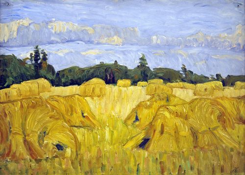 Feld mit Kornhocken von August Haake — Worpswede