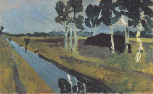 Graue Landschaft mit Moorkanal — Worpswede