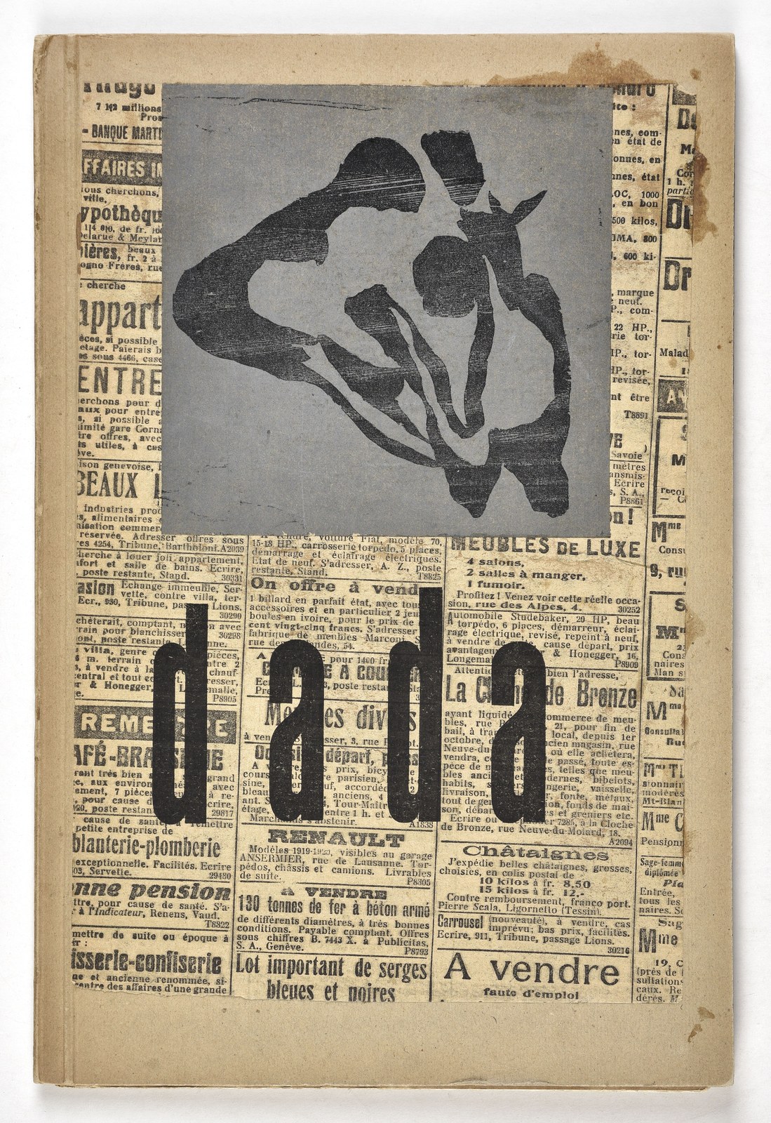 Dada 4-5 Zurich-1919-Collage et bois gravé de Arp en couverture LB.4-0531 mb — Zurich